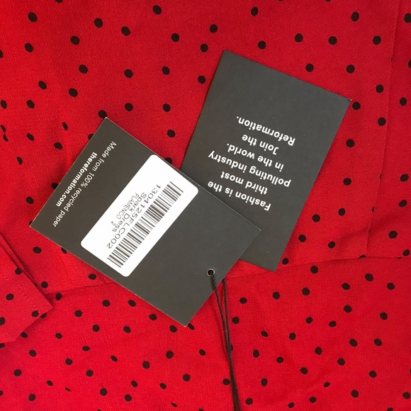 NWT reformation spark dress flamenco red dot 2 - Picture 4 of 7